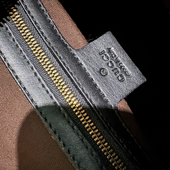 Auth Gucci bamboo leather Guccissima monogram Boston flap pocket handbag vintage - Picture 5 of 9